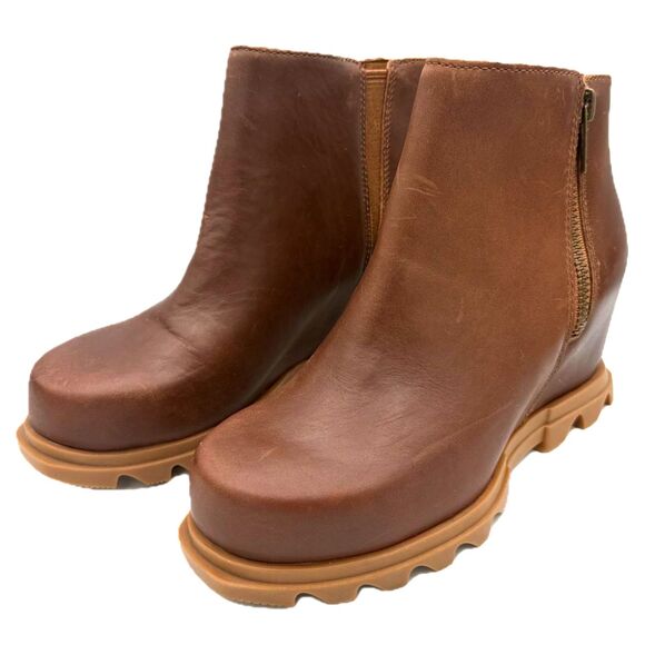 Sorel Joan of Arctic Wedge III Booties Women’s 7 Brown Waterproof Leather NWT - Picture 1 of 7
